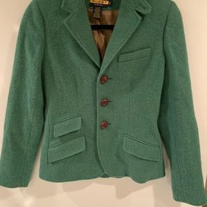 Ralph Lauren Rugby lamb’s wool alpaca green blazer size 4